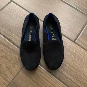Rothys The Loafer Black Flats Shoes Knit Slip On Round Toe Sz 9